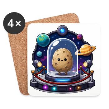 Cuddly meteroid in space - Coasters (set of 4) - white - Front
