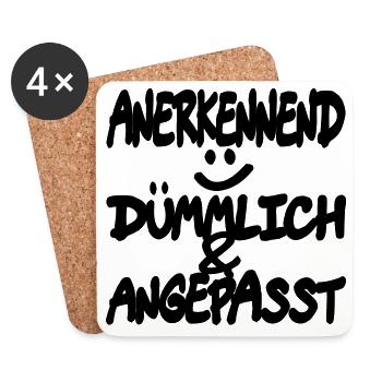 anerkennend_duemmlich - Untersetzer (4er-Set) - Weiß - Vorne