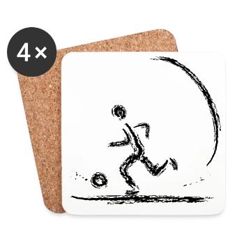 Dynamischer Fußballspieler Abstrakt Sport Design - Untersetzer (4er-Set) - Weiß - Vorne