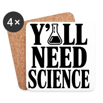 Vous avez besoin de science - Dessous de verre (lot de 4) - blanc - Devant