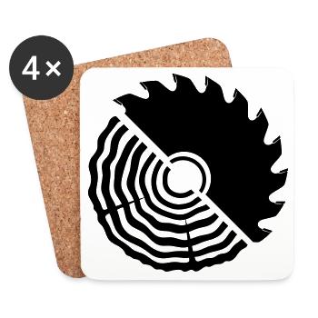 Carpenter Saw Blade Wood Motif - Coasters (set of 4) - white - Front