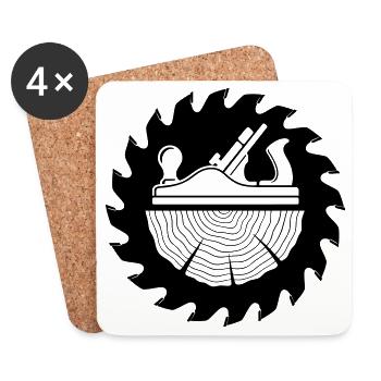 Carpenter Planer Saw Blade Motif - Coasters (set of 4) - white - Front