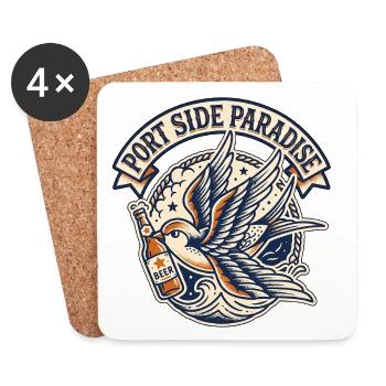 Port Side Paradise - Coasters (set of 4) - white - Front