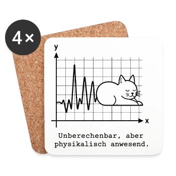 Unberechenbar, aber physikalisch anwesend - Untersetzer (4er-Set) - Weiß - Vorne
