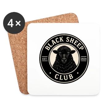 Black Sheep Club Emblem - Untersetzer (4er-Set) - Weiß - Vorne