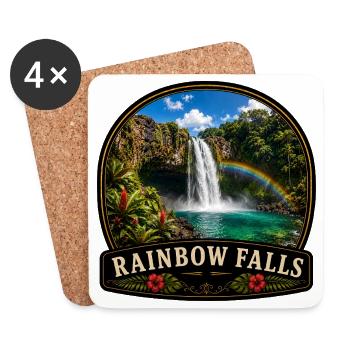 Hawaii Rainbow Falls Urlaub USA Karibik - Untersetzer (4er-Set) - Weiß - Vorne