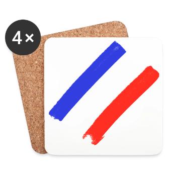 France Flag - Stripes - Coasters (set of 4) - white - Front