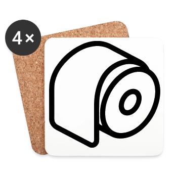 toilet paper roll - Coasters (set of 4) - white - Front