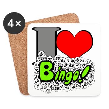 Bingo Herz Neon Illustration - Untersetzer (4er-Set) - Weiß - Vorne