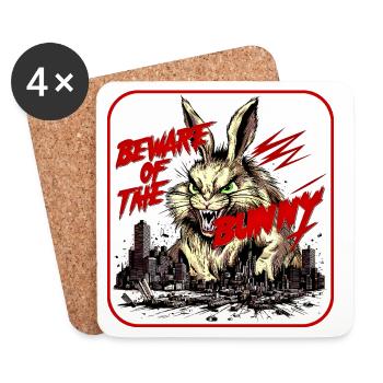 Bunny Rampage - Untersetzer (4er-Set) - Weiß - Vorne
