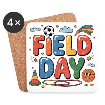 Field Day Retro Pop - Coasters (set of 4) - white - Front