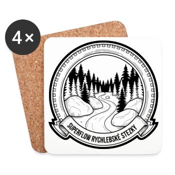 Superflow Rychlebské Stezky MTB Badge - Coasters (set of 4) - white - Front
