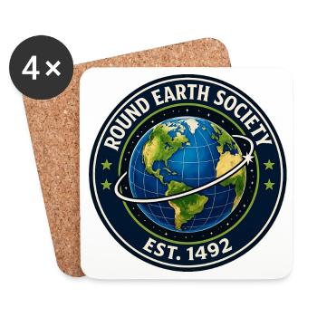 Round Earth Society Globe Tee - Untersetzer (4er-Set) - Weiß - Vorne