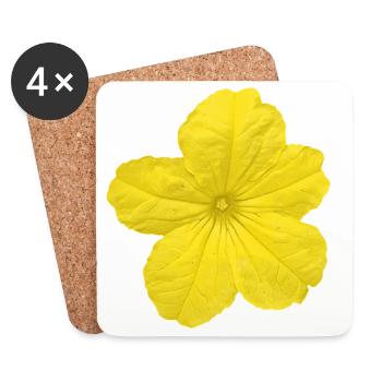 Gurkenblüte - Untersetzer (4er-Set) - Weiß - Vorne