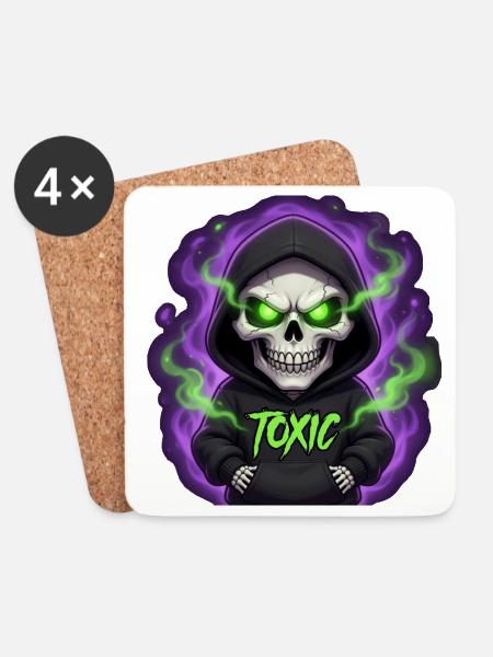 Skeleton Toxic - Coasters (set of 4) - white