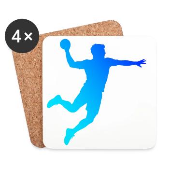 Idée cadeau pour un joueur de handball - Dessous de verre (lot de 4) - blanc - Devant