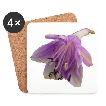 Macro_Purple_Hosta_Bloom - Untersetzer (4er-Set) - Weiß - Vorne