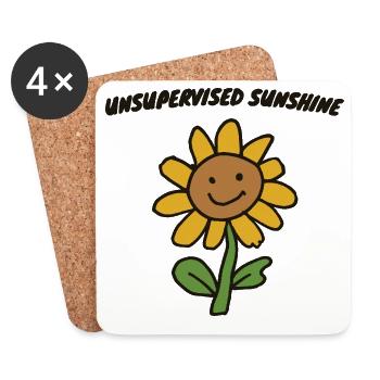 Unsupervised Sunshine Sonnenblume - Untersetzer (4er-Set) - Weiß - Vorne