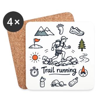 Trail Running - Coasters (set of 4) - white - Front