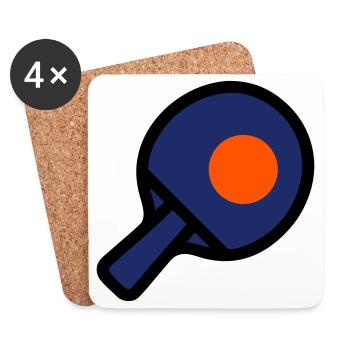 Table tennis, rackets, ball, table tennis tournament - Coasters (set of 4) - white - Front