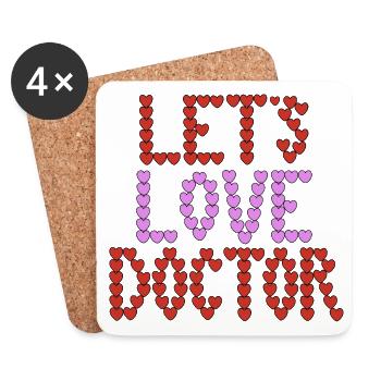 Aimons la typographie des médecins - Dessous de verre (lot de 4) - blanc - Devant