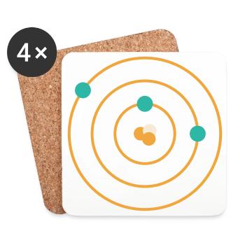 Atommodell - Physik Chemie Wissenschaft Nerd - Untersetzer (4er-Set) - Weiß - Vorne