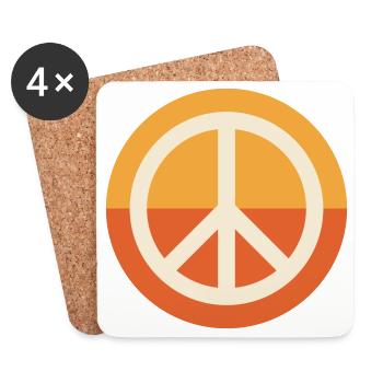 Peace - Frieden Hippie Boho 70er Sunset Retro - Untersetzer (4er-Set) - Weiß - Vorne