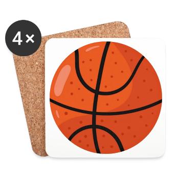 Bold Basketball Roundball Icon - Coasters (set of 4) - white - Front