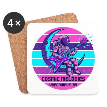 Astronaut Guitar Space Rock Musique - Dessous de verre (lot de 4) - blanc - Devant