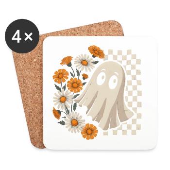 Geist unter Blumen - Untersetzer (4er-Set) - Weiß - Vorne