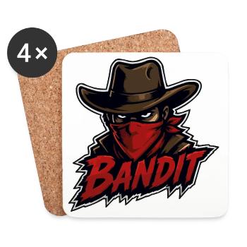 Bandit Cowboy mit roter Bandana - Untersetzer (4er-Set) - Weiß - Vorne