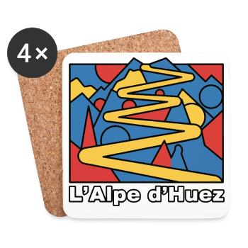 Bauhaus Alpe d'Huez Cycling - Coasters (set of 4) - white - Front