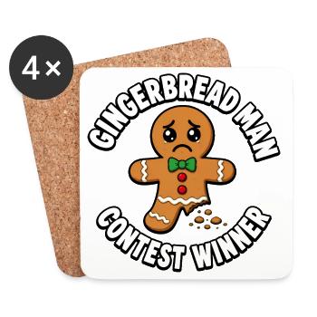 Lauréat du concours Gingerbread Man, Funny B - Dessous de verre (lot de 4) - blanc - Devant