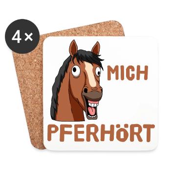 I guess I heard myself horse, horse - Coasters (set of 4) - white - Front