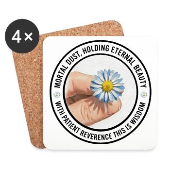 Daisy in Hand Flower Circle - Coasters (set of 4) - white - Front