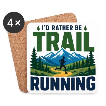 Ich würde lieber Trailrunning machen - Untersetzer (4er-Set) - Weiß - Vorne