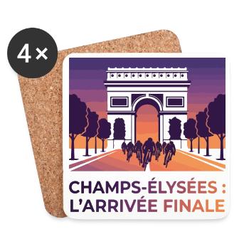 Paris Arrivée Finale - Dessous de verre (lot de 4) - blanc - Devant