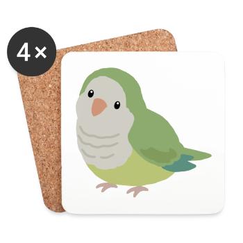Niedlicher Quäker-Papageien-Grünvogel - Untersetzer (4er-Set) - Weiß - Vorne