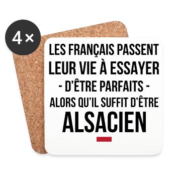 Les Francais Passent Leur Vie A Essayer D Etre ... - Dessous de verre (lot de 4) - blanc - Devant