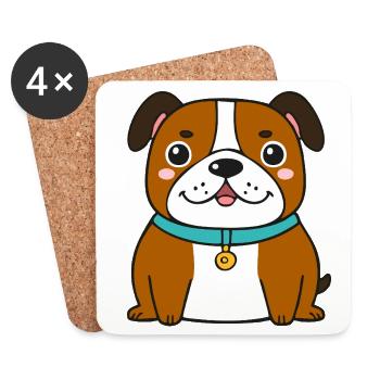 Bouledogue Câlin (bande dessinée) - Dessous de verre (lot de 4) - blanc - Devant