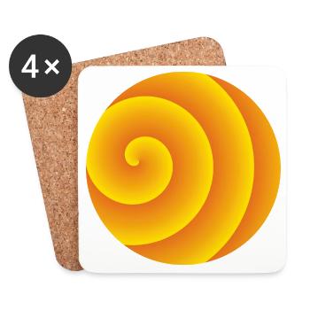 Golden Hour Spiral Vibe - Coasters (set of 4) - white - Front