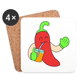 Chili drink juice - Coasters (set of 4) - white - Front