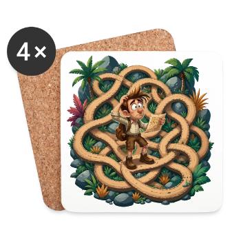 Chemin Perdu dans la Jungle - Dessous de verre (lot de 4) - blanc - Devant