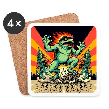 Frosch Apokalypse - Untersetzer (4er-Set) - Weiß - Vorne