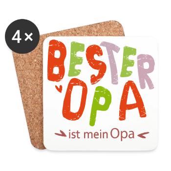 bester Opa - Untersetzer (4er-Set) - Weiß - Vorne