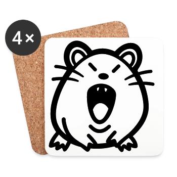 souris - Dessous de verre (lot de 4) - blanc - Devant