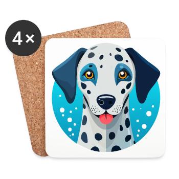Dalmatians (Comic Portrait) - Coasters (set of 4) - white - Front
