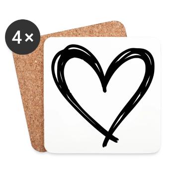 Heart - Coasters (set of 4) - white - Front