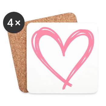 Heart - Coasters (set of 4) - white - Front