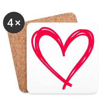 Heart - Coasters (set of 4) - white - Front